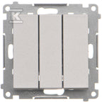 Przycisk potrójny (moduł) 10 AX, 250 V~, szybkozłącza: Aluminium mat, SIMON55