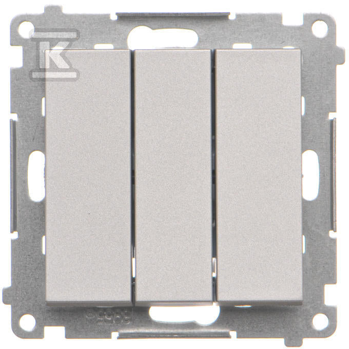 Przycisk potrójny (moduł) 10 AX, 250 V~, szybkozłącza: Aluminium mat, SIMON55