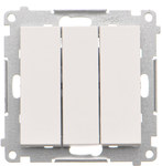 Przycisk potrójny z podświetleniem LED (moduł) 10AX, 250V~, szybkozłącza, biały, BASIC MODUŁ