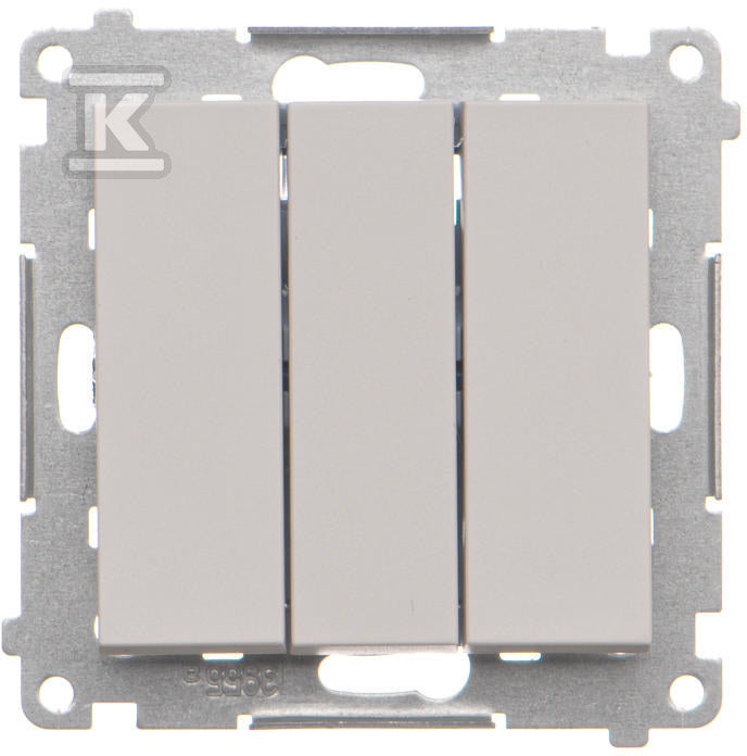 Przycisk potrójny z podświetleniem LED (moduł) 10 AX, 250 V~, szybkozłącza: Jasnoszary mat, SIMON55