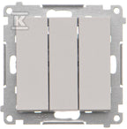 Przycisk potrójny z podświetleniem LED (moduł) 10 AX, 250 V~, szybkozłącza: Jasnoszary mat, SIMON55