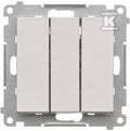Przycisk potrójny z podświetleniem LED (moduł) 10 AX, 250 V~, szybkozłącza: Aluminium mat, SIMON55