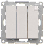 Przycisk potrójny z podświetleniem LED (moduł) 10 AX, 250 V~, szybkozłącza: Aluminium mat, SIMON55