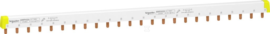 Szyna sztyftowa A9XPH324 100A 3-biegunowa 24 moduły