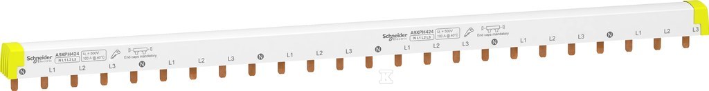 Szyna sztyftowa A9XPH424 100A 3+N-biegunowa 24 moduły