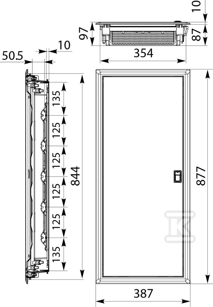RPDM 5x14 Rozdzielnica podtynkowa drzwi metalowe N+PE (70) "IDEAline"