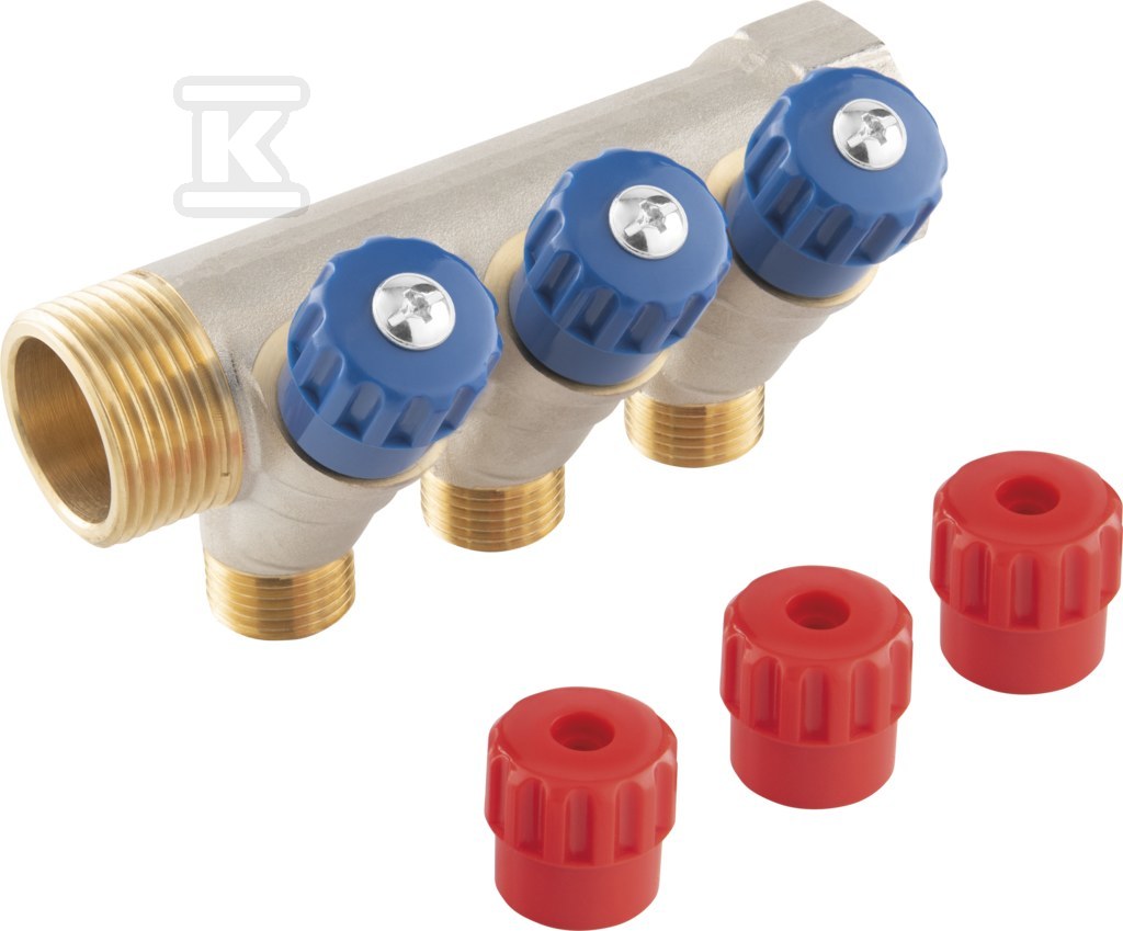 Rozdzielacz sanitarny 1"x1/2", 3-drogowy
