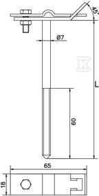 Uchwyt uniwersalny wkręcany, h=33cm, B do 30mm /IN/