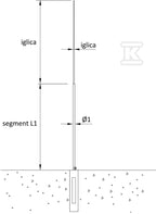 Maszt odgromowy na fundamencie betonowym, h=10500mm /F/OG/