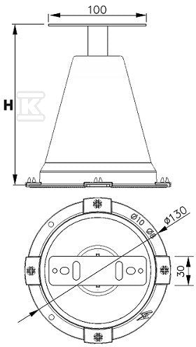 Uchwyt do koryt kablowych, h=15cm /OC/TW/