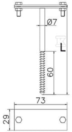 Uchwyt uniwersalny do bednarki wkręcany, h=18cm, B do 50mm /CU/