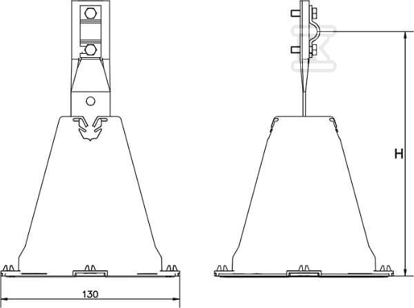 Uchwyt betonowy w tworzywie zacisk, h=28cm /TW/OC/