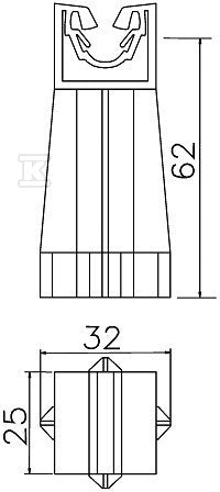 Słupek, h=6,2cm, czarny /TW/