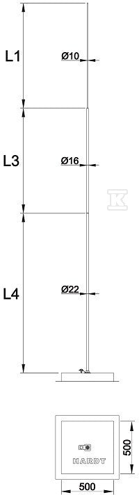 Maszt wolnostojący pojedynczy, h=4000mm /AL/