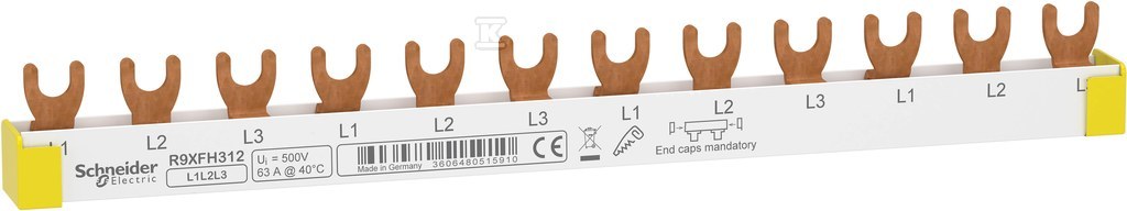 Szyna widełkowa R9XFH312 63A 3-biegunowa 12 modułów
