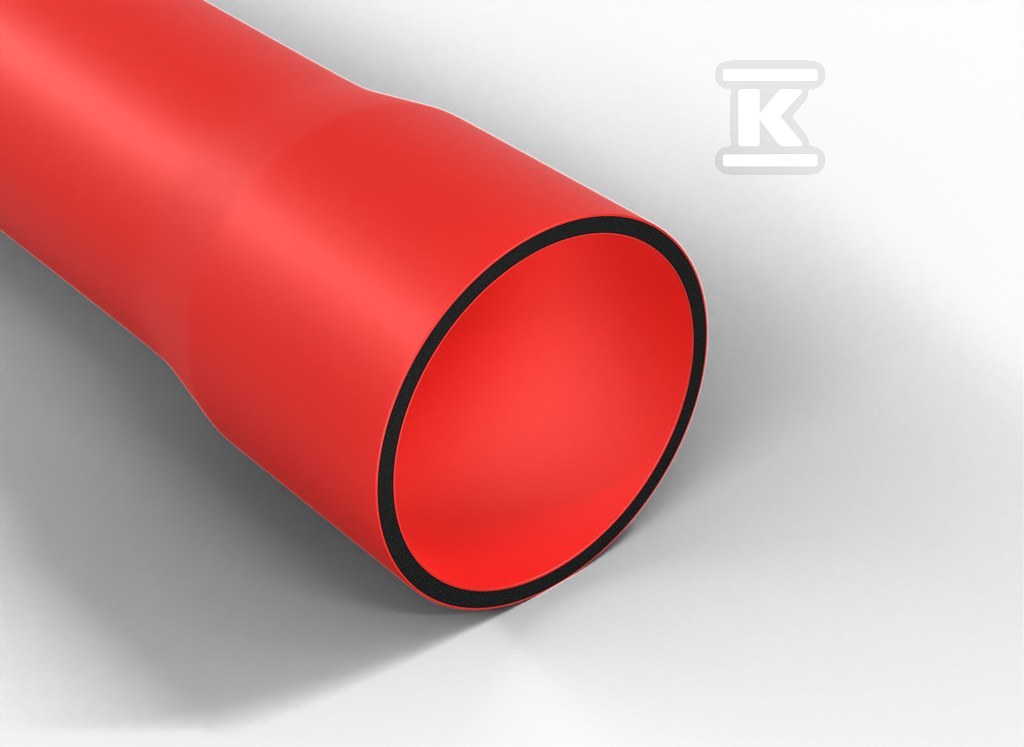 Rura gładkościenna w odcinkach, z kielichem, średnica 160mm QRG 160/8,0mm EKO czerwona