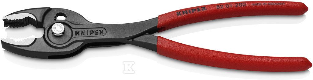TwinGrip® Szczypce chwytające czołowe Z antypoślizgowego tworzywa sztucznego fosforanowana, szara 200 mm