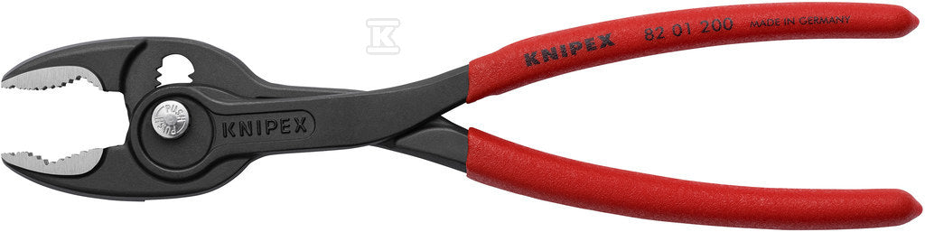 TwinGrip® Szczypce chwytające czołowe Z antypoślizgowego tworzywa sztucznego fosforanowana, szara 200 mm