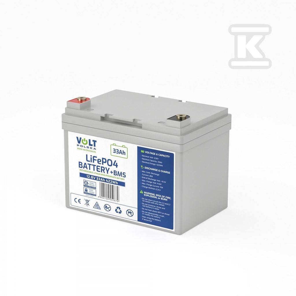 Akumulator LiFePO4 12,8V 33 Ah (30A) + BMS