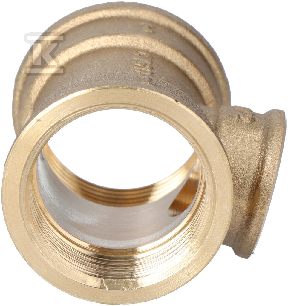Trójnik redukcyjny mosiężny 1"x1/2"x1" żółty