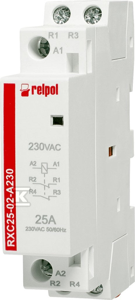 Stycznik instalacyjny 2 NC, 25A, 230 V AC, RXC25-02-A230