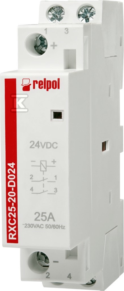 Stycznik instalacyjny 2NO, 25A, 24 V DC RXC25-20-D024