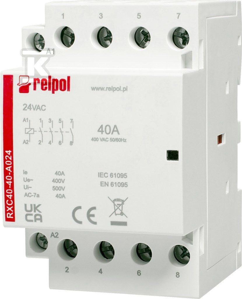 Stycznik instalacyjny 4NO, 40A, 24 VAC RXC40-40-A024