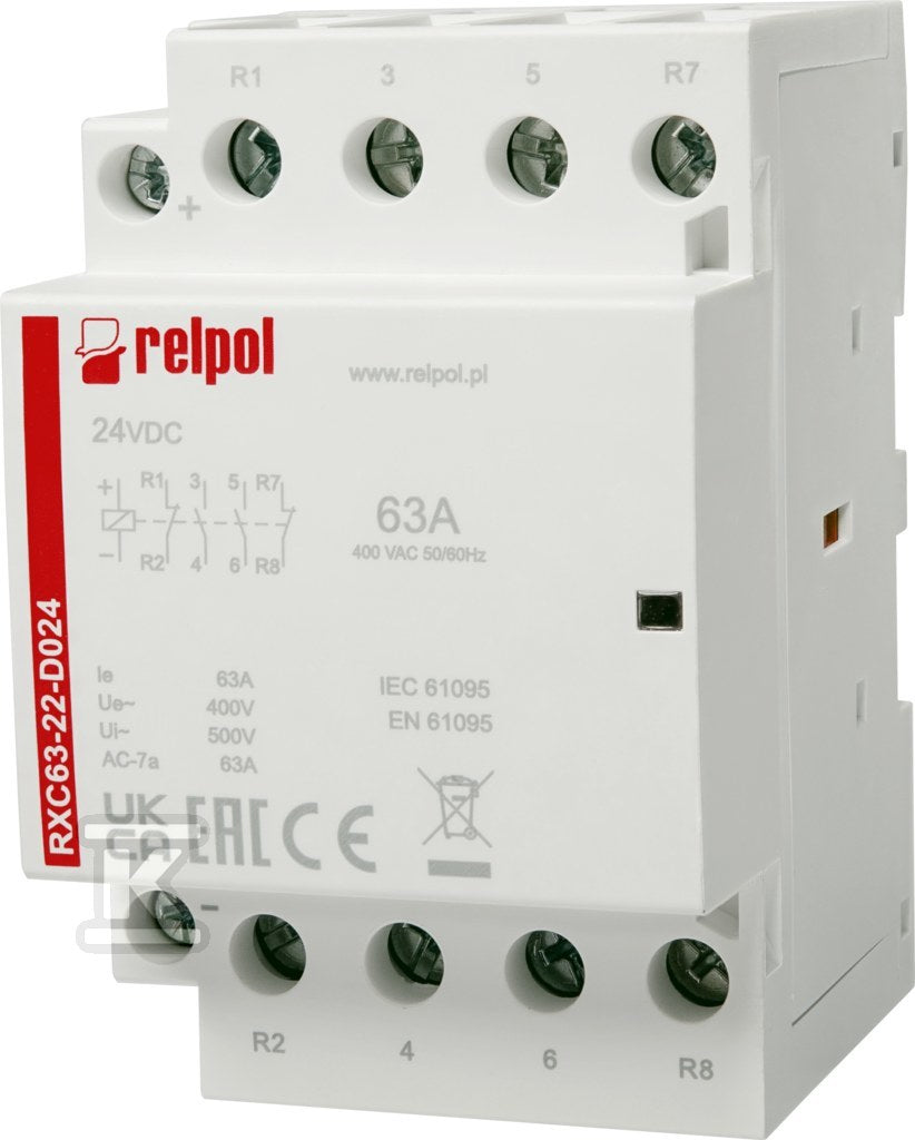 Stycznik instalacyjny 2NO + 2NC, 63A, 24 V DC RXC63-22-D024