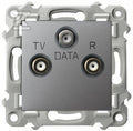 Gniazdo RTV-DATA - SZARY MAT