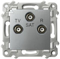 Gniazdo RTV-SAT przelotowe - SREBRO