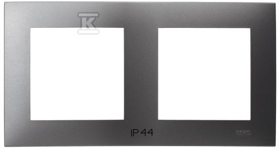 Ramka podwójna do łączników IP-44 - SZARY MAT