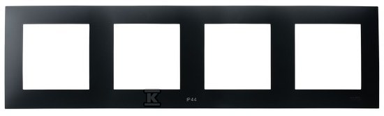 Ramka poczwórna do łączników IP-44 - CZARNY METALIK