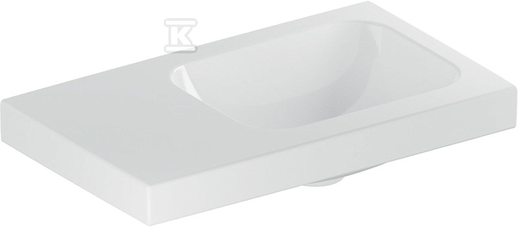 Umywalka iCon Light kompaktowa z powierzchnią odkładczą 53 cm bez otworu bez przelewu z półką z lewej