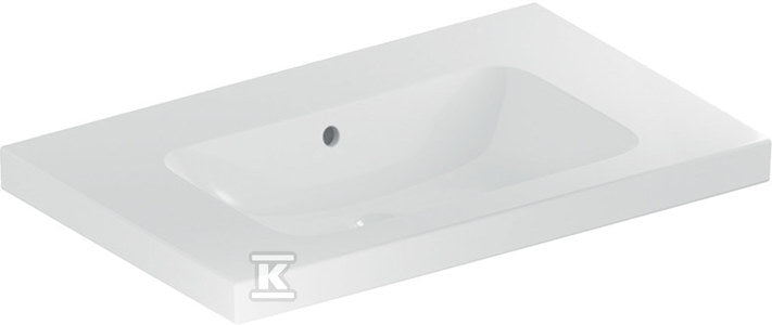 Umywalka iCon Light z powierzchnią odkładczą 75 cm bez otworu z przelewem