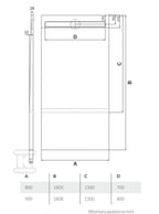 Brodzik podpłytkowy Stabilsound Plus "Subplate" 130+50x90x5/12,5 cm, prostokątny z maskownicą do zabudowy płytkami