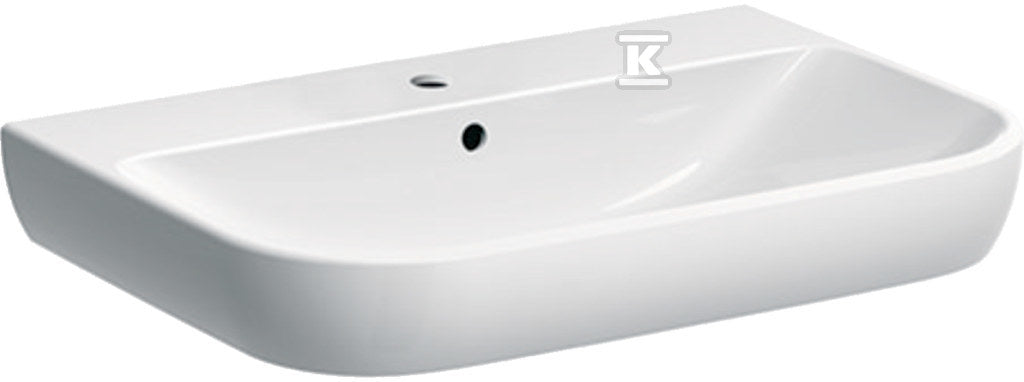 Umywalka Smyle, B70 cm, H17 cm, T48 cm, z przelewem, z otworem na baterię, KeraTect