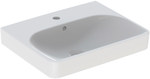 Umywalka Smyle Square B60 cm, H16.5 cm, T48 cm, z przelewem, z otworem na baterię, KeraTect