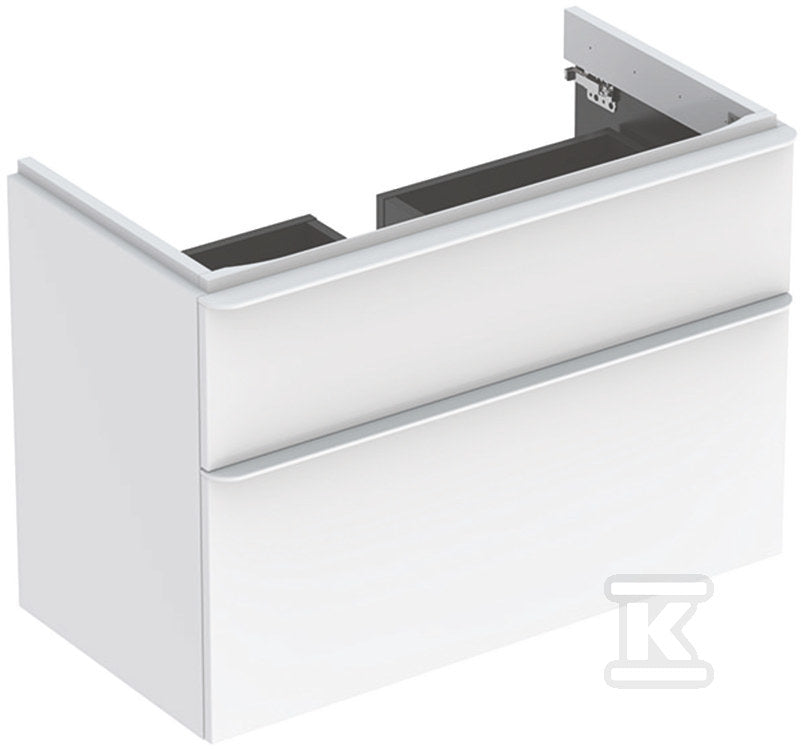 Szafka pod umywalkę Smyle Square B88.4 cm, H61.7 cm, T47 cm, z dwoma szufladami, biały