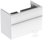 Szafka pod umywalkę Smyle Square B88.4 cm, H61.7 cm, T47 cm, z dwoma szufladami, biały