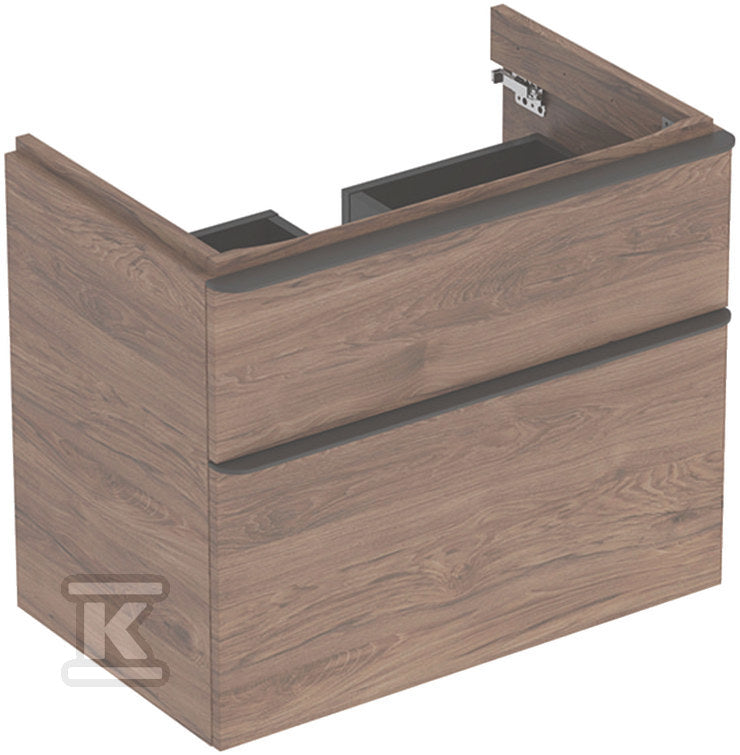 Szafka pod umywalkę Smyle Square B73.4 cm, H61.7 cm, T47 cm, z dwoma szufladami, Orzech włoski hickory