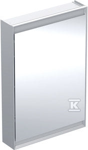 Szafka z lustrem One Comfort Light, B60 cm, H90 cm, T15 cm, montaż natynkowy, z jednymi drzwiami, zawias po lewej stronie, szary