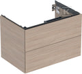 Szafka pod umywalkę One B74 cm, H50.4 cm, T47 cm, z dwoma szufladami, dąb