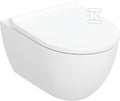 Zestaw wiszącej miski WC Acanto, lejowa, B36 cm, H38.5 cm, T53 cm, ukryte mocowania, z techniką spłukiwania TurboFlush, z deską sedesową, mocowanie od góry, wolne opadanie, z wypinanymi zawiasami