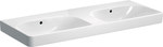 Umywalka podwójna Smyle Square B120 cm, H16.5 cm, T48 cm, z dwoma przelewami, z dwoma otworami na baterie