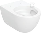 Miska wisząca WC Acanto, lejowa, B35.5 cm, H33.5 cm, T53 cm, ukryte mocowanie, z techniką spłukiwania TurboFlush, KeraTect