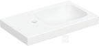 Umywalka iCon Light kompaktowa, B53 cm, H13 cm, T31 cm, bez przelewu, z otworem na baterię po lewej stronie, z powierzchnią odkładczą po lewej stronie, biały-alpin, matowa