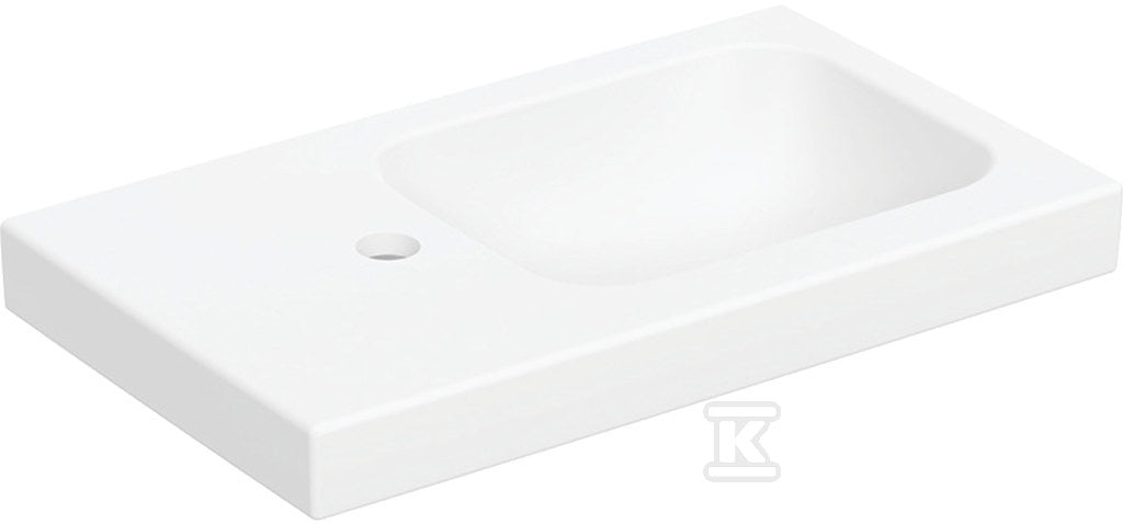 Umywalka iCon Light kompaktowa, B53 cm, H13 cm, T31 cm, bez przelewu, z otworem na baterię po lewej stronie, z powierzchnią odkładczą po lewej stronie, biały-alpin, matowa