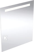 Lustro podświetlane Option Basic Square B60 cm, H70 cm, T3.2 cm, oświetlenie u góry, Aluminium anodyzowane