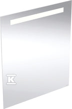 Lustro podświetlane Option Basic Square B60 cm, H70 cm, T3.2 cm, oświetlenie u góry, Aluminium anodyzowane