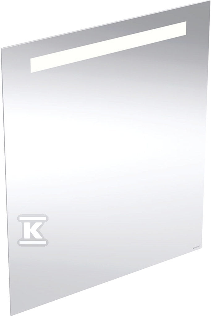 Lustro podświetlane Option Basic Square B60 cm, H70 cm, T3.2 cm, oświetlenie u góry, Aluminium anodyzowane